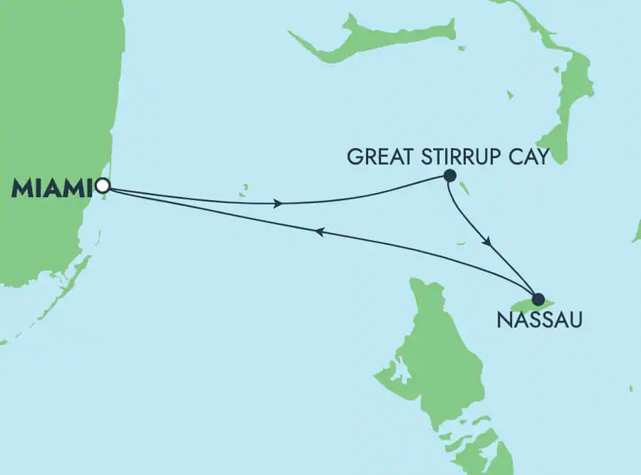 Spring Break Cruise Miami Itinerary Itinerary: Miami, Nassau, Great Stirrup Cay